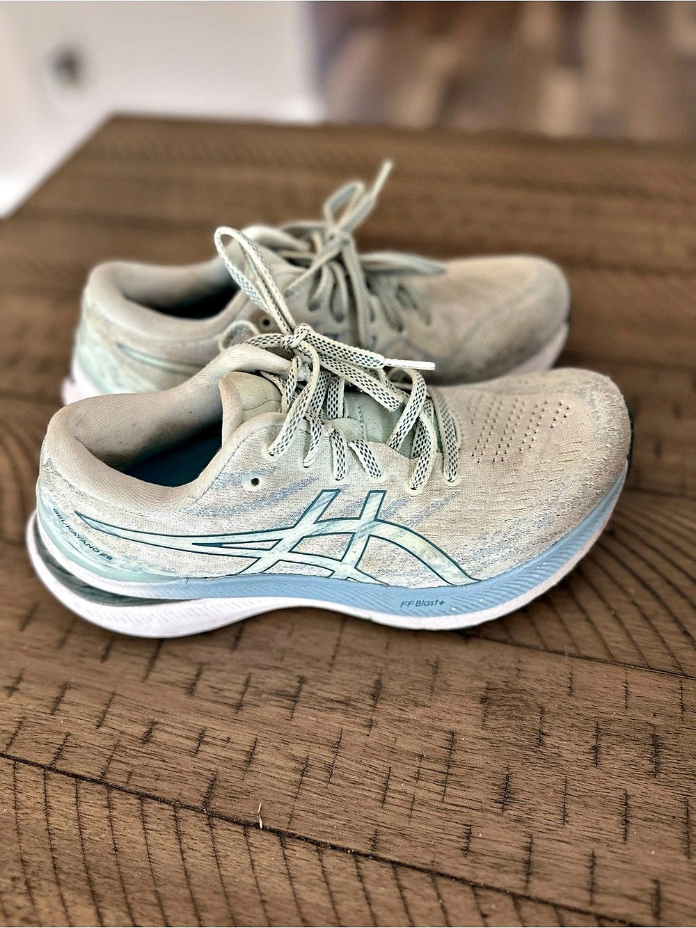 Used and worn ASICS GEL-Kayano 29 Athletic Running Shoes, size 7